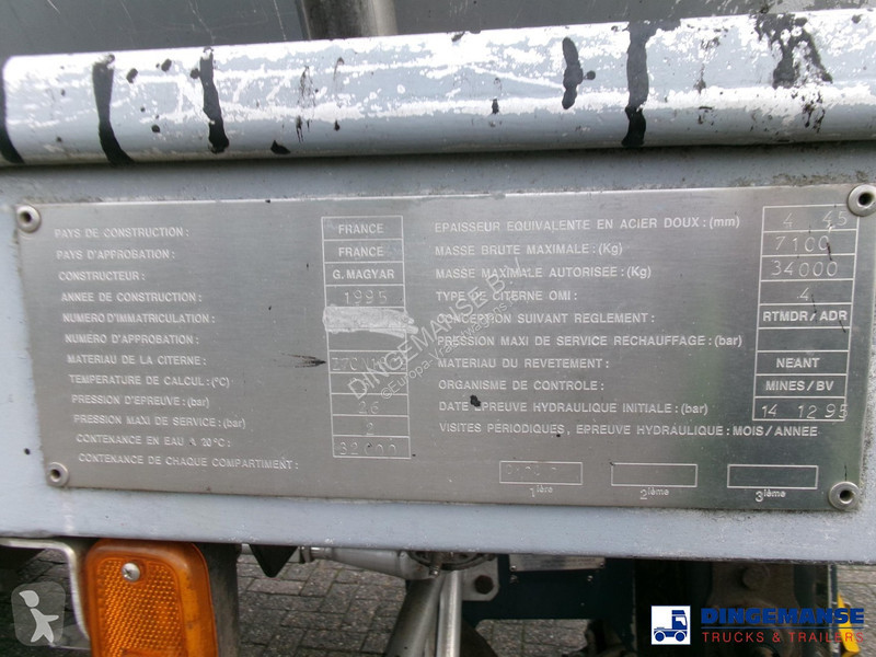 Semi reboque Magyar Bitumen tank inox 32 m3 / 1...