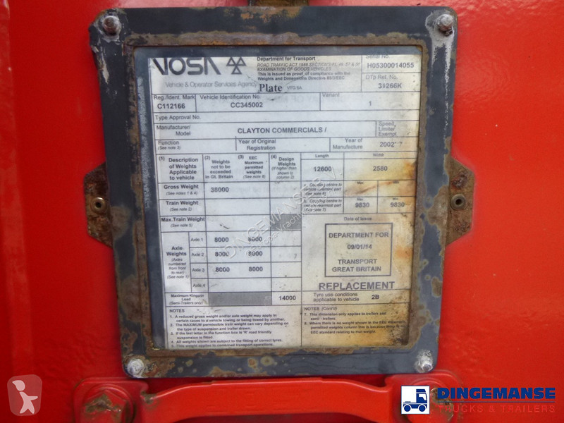 Semiremorca Clayton Gas tank steel 31.8 m3 (low...