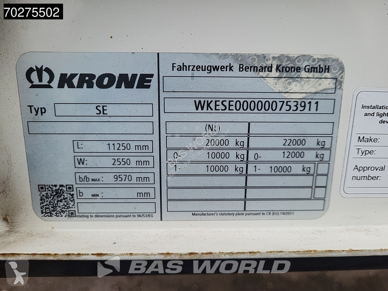 Semitrailer Krone SE City Tailgate Sliding Roof...