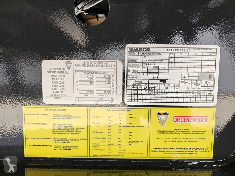Oplegger Jumbo OPRIJ / DIEPLADER / AUTO /...