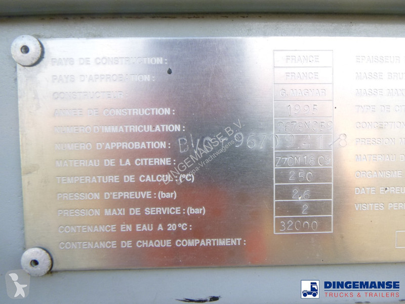 Semiremorca Magyar Bitumen tank inox 32 m3 / 1...