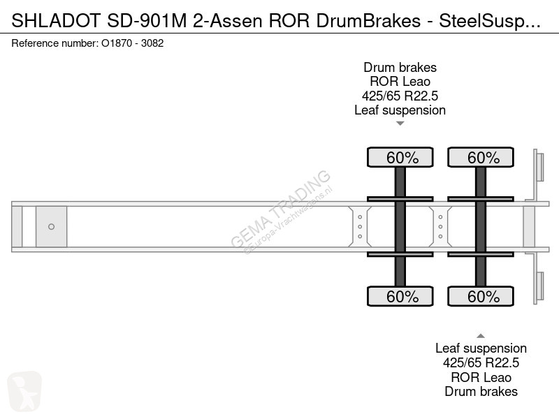 Semiremorca  SD-901M 2-Assen ROR DrumBrakes -...