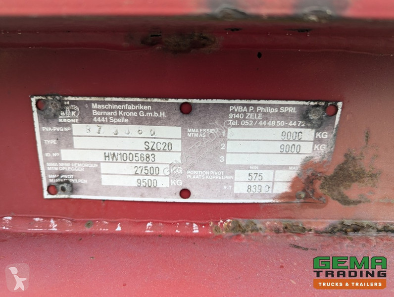 Semiremorca Krone SZC 20FT 2-Assen ROR - STEEL...