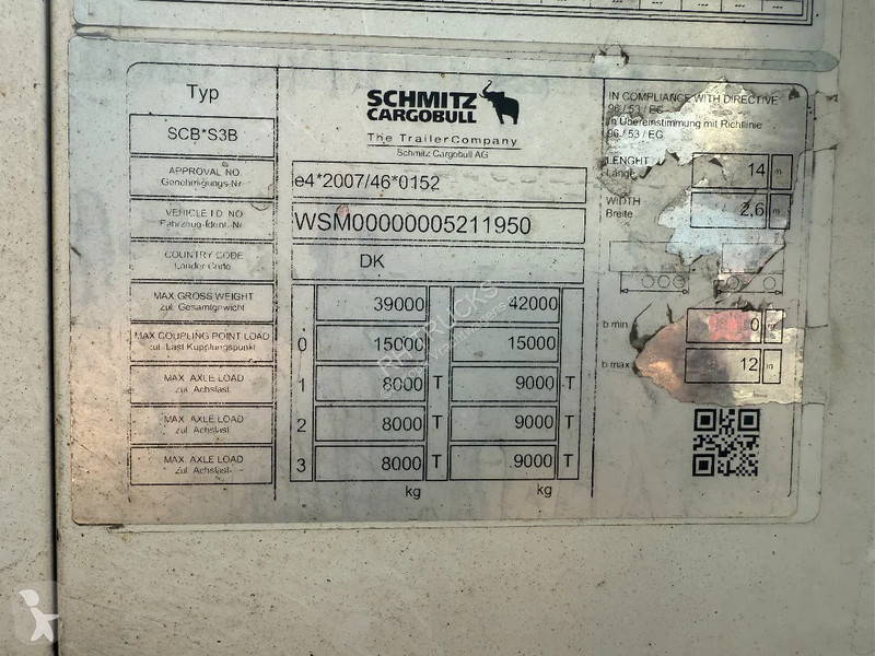 Oplegger Schmitz Cargobull SCB S3B, MEAT RAILS,...