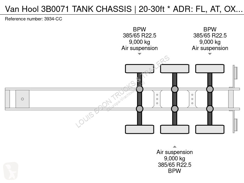 نصف مقطورة Van Hool 3B0071 TANK CHASSIS |...