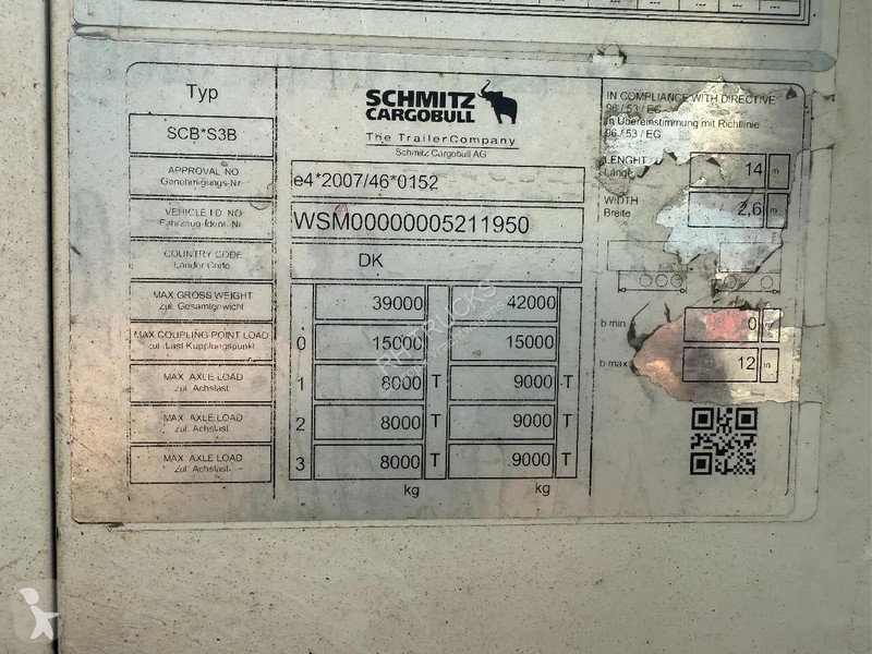 Oplegger Schmitz Cargobull SCB S3B MEAT RAILS,...