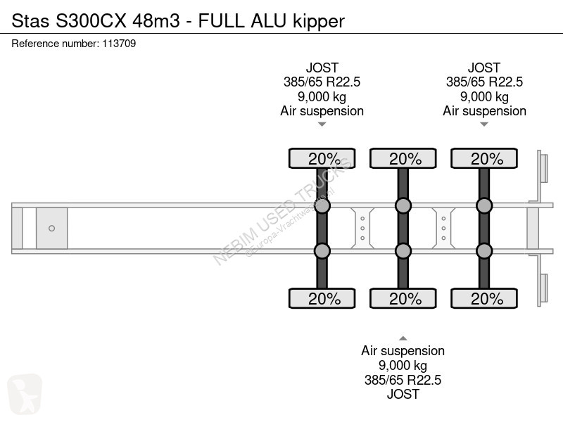نصف مقطورة Stas S300CX 48m3 - FULL ALU kipper