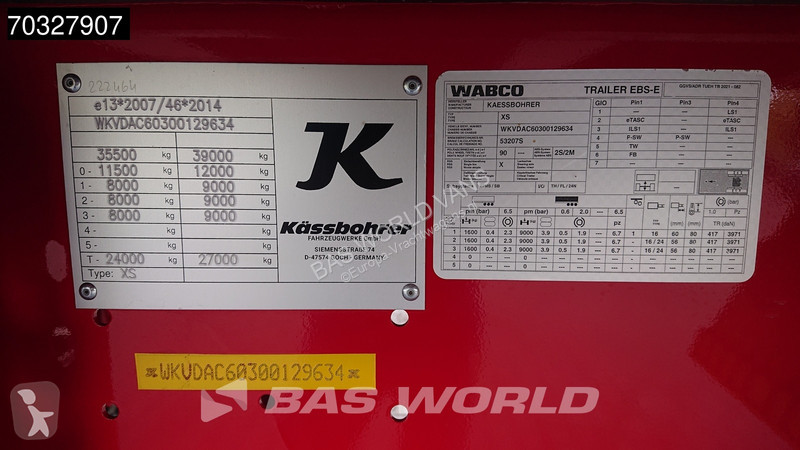 نصف مقطورة Kässbohrer XS NEW ALU Lift Axle