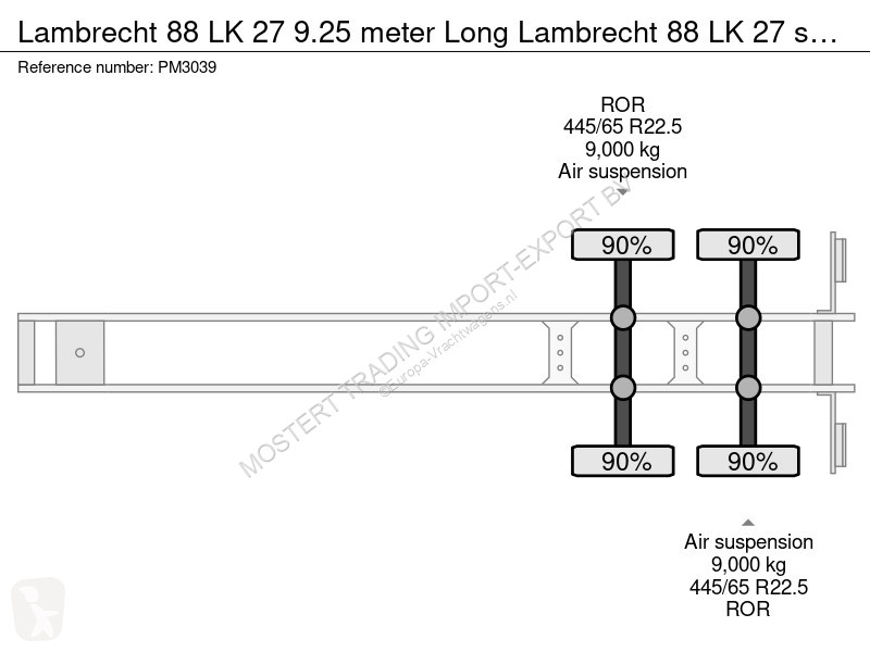 Sættevogn Lambrecht 88 LK 27 9.25 meter Long...