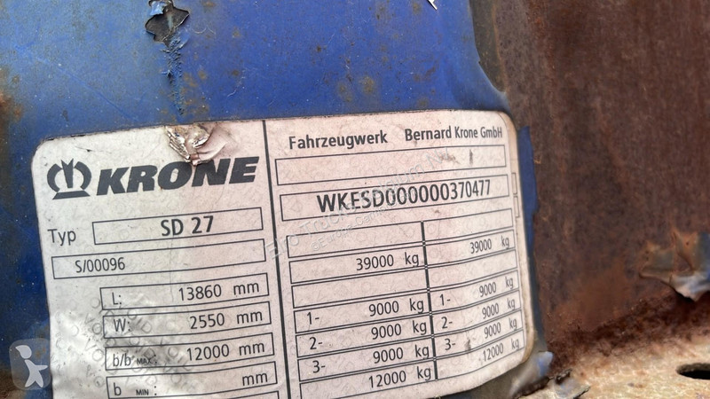 نصف مقطورة Krone 27 (DRUM BRAKES / FREINS...