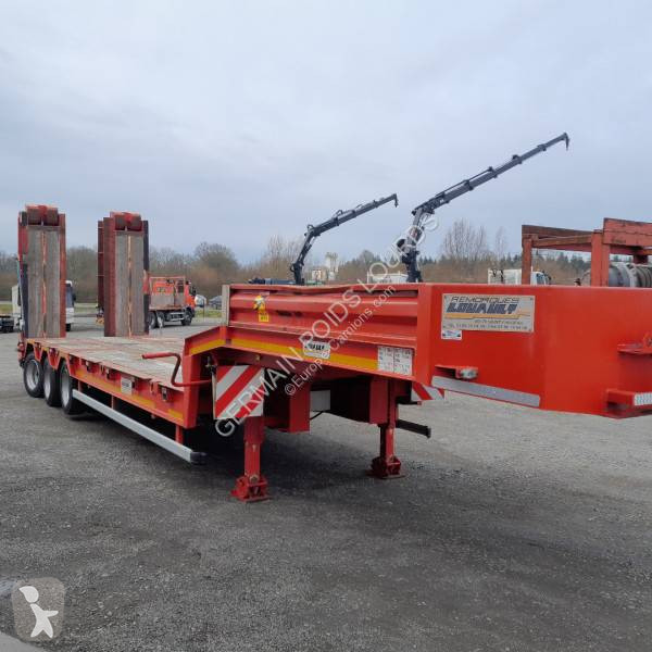 Semitrailer Louault 3 essieux porte engin