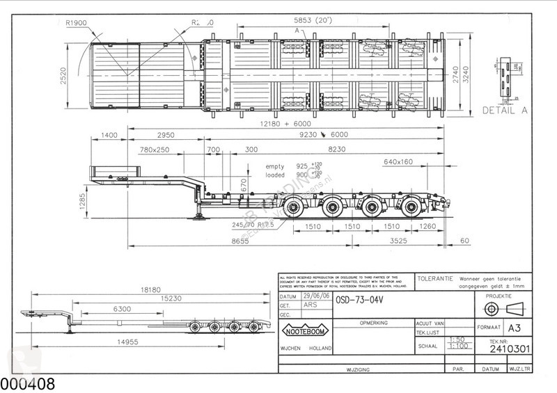 Oplegger Nooteboom Lowbed 19.58 Meter,...