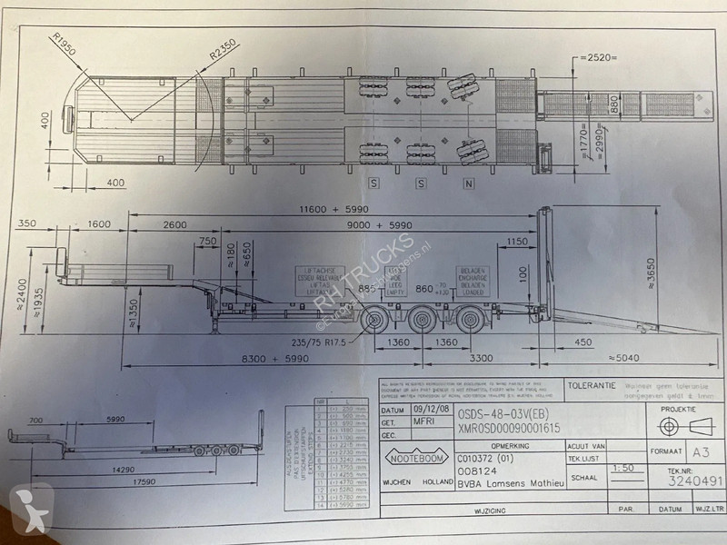 Semitrailer Nooteboom -48-03V, 6 M EXTENDABLE,...