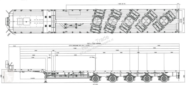 Semiremorca Broshuis 5AOU-68/3 Blade trailers 53m