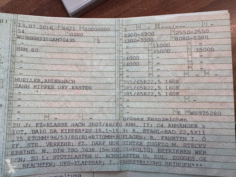 Semirimorchio Meiller Müller 3 Achs 24 Kubik...