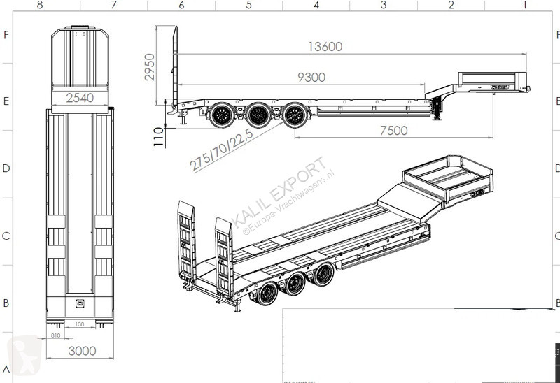 Oplegger  Low Bed 3 Axle Full Spring 60 Ton...