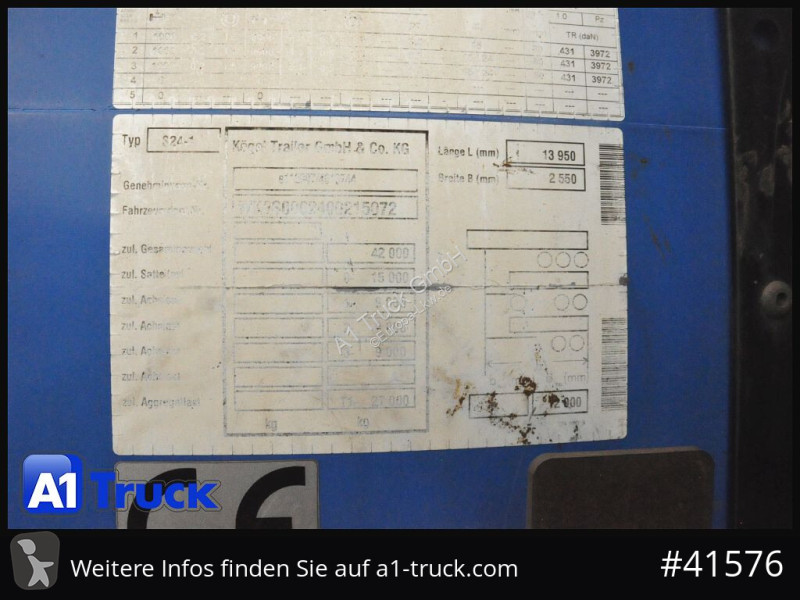 Kögel S 24 Tautliner, Code XL, BPW,  VDI 2700...