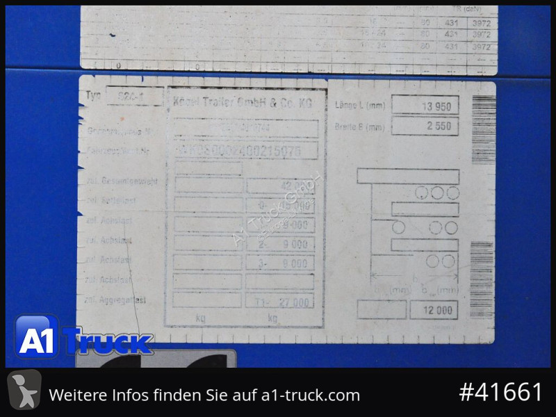 Semirremolque Kögel S 24 Tautliner, Code XL,...