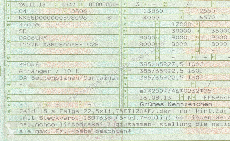 Oplegger Krone 3 Achser mit Schiebeplane*...