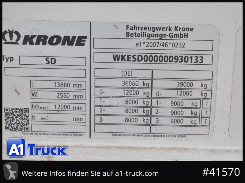 Semirremolque Krone SD, Getränke, Safe Curtain,...