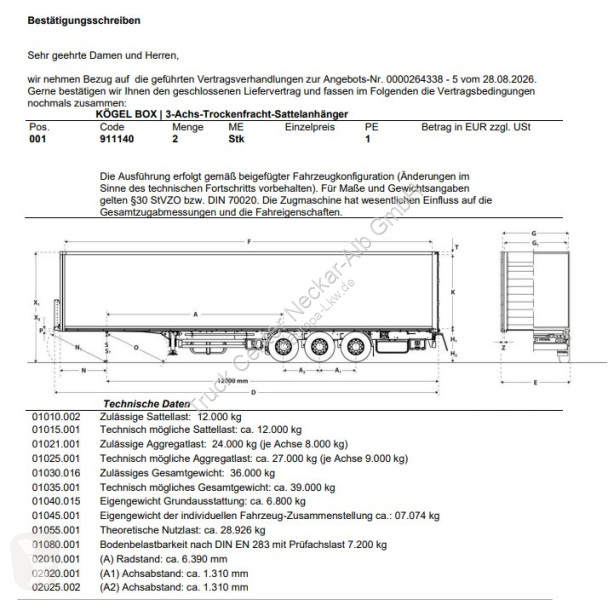 Kögel   3 Achs ISO-Koffer NEUFAHRZEUG Lift ->...