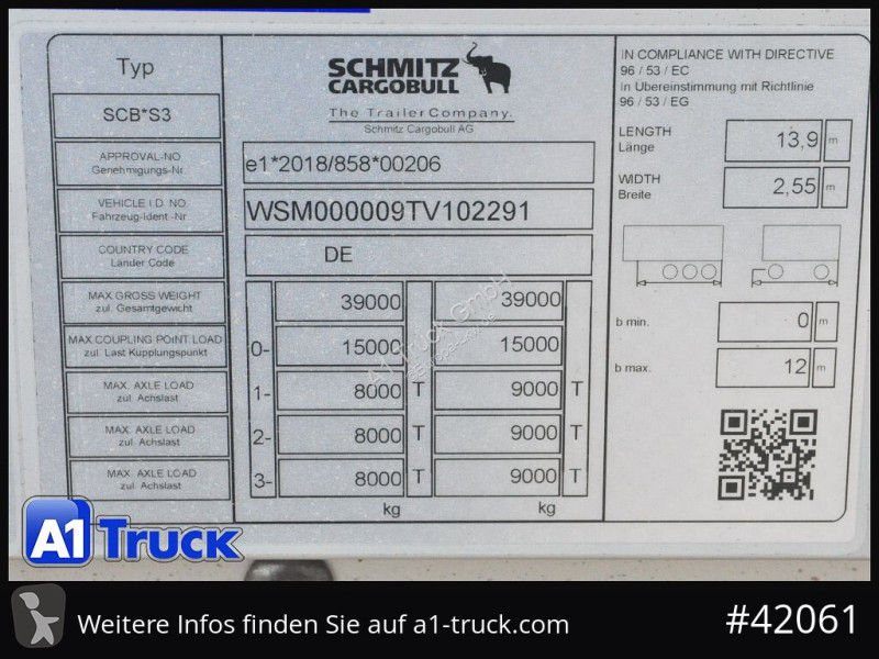 Schmitz Cargobull SBO 24, Lift, PK Doppelstock,...