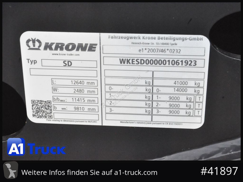 Krone SDC 27 Container, Heckausschub, Lift,...