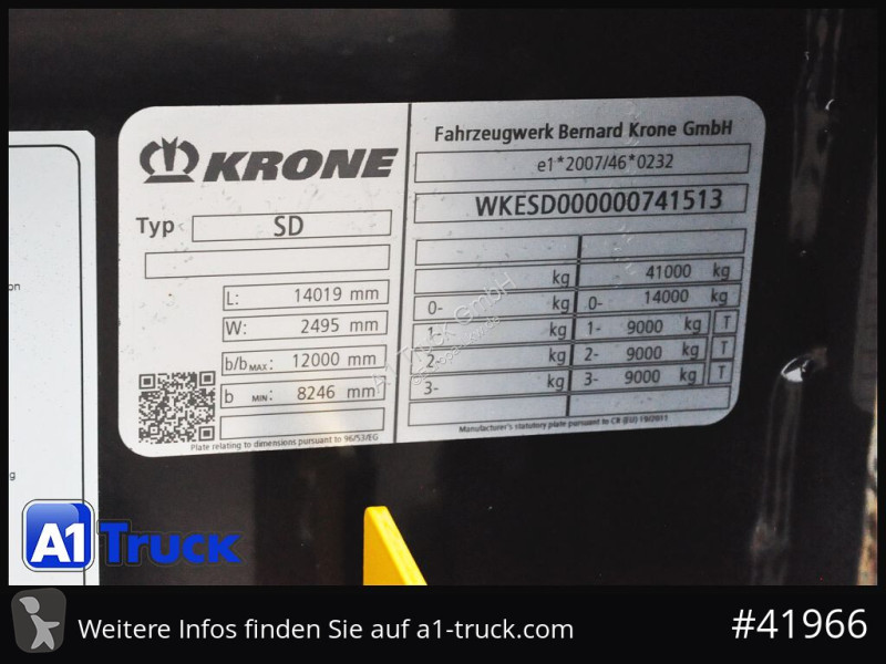 Oplegger Krone eLTU6,  Schlitten, Front und...