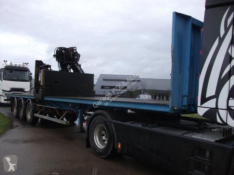 Semitrailer Trailor plateau grue HIAB 3 essieux