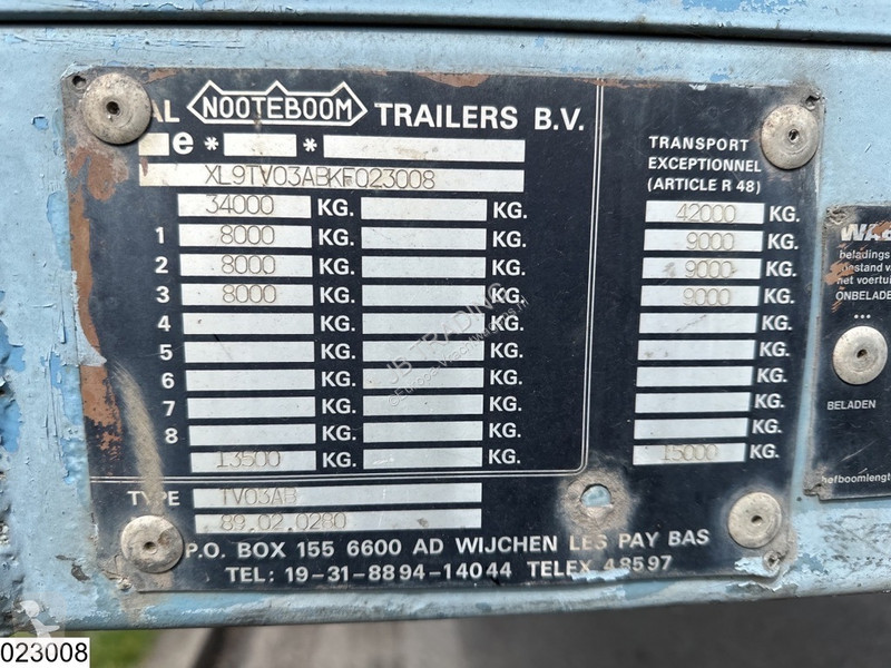 Semitrailer Nooteboom open laadbak 42000 KG,...