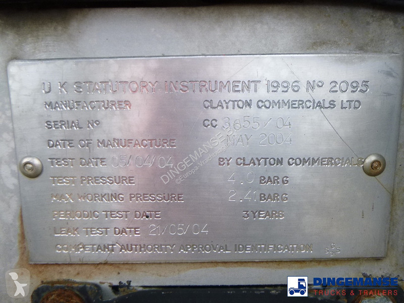 Semi reboque Clayton Bitumen tank inox 31.8m /...
