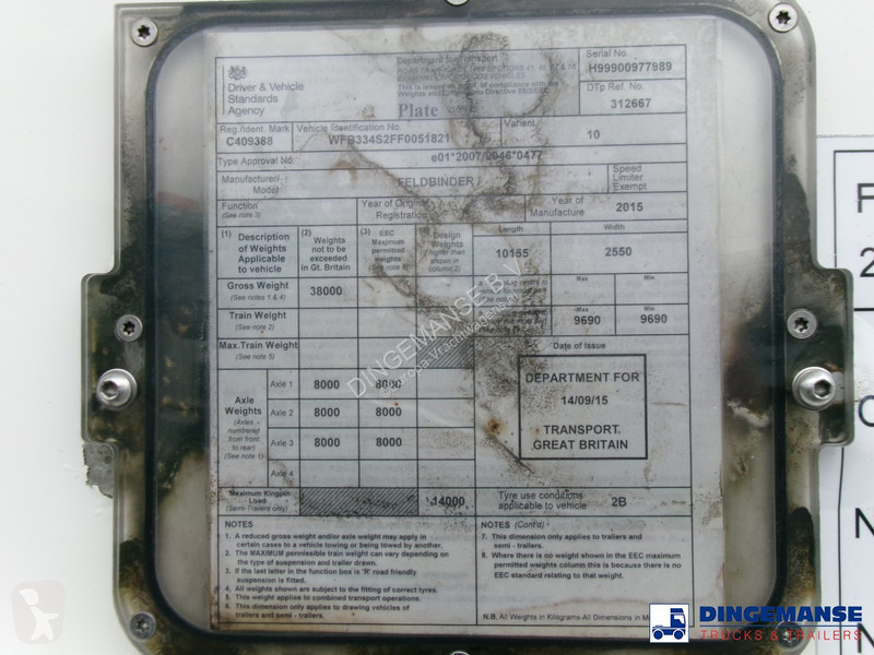 Semi reboque Feldbinder Powder tank alu 36 m3 /...