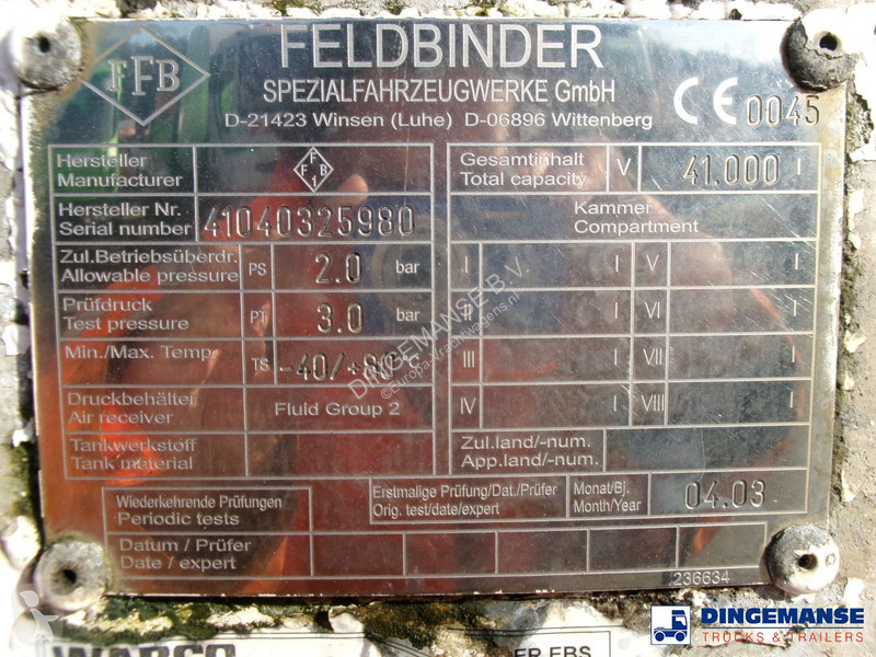 Semiremorca Feldbinder Powder tank alu 41 m3...
