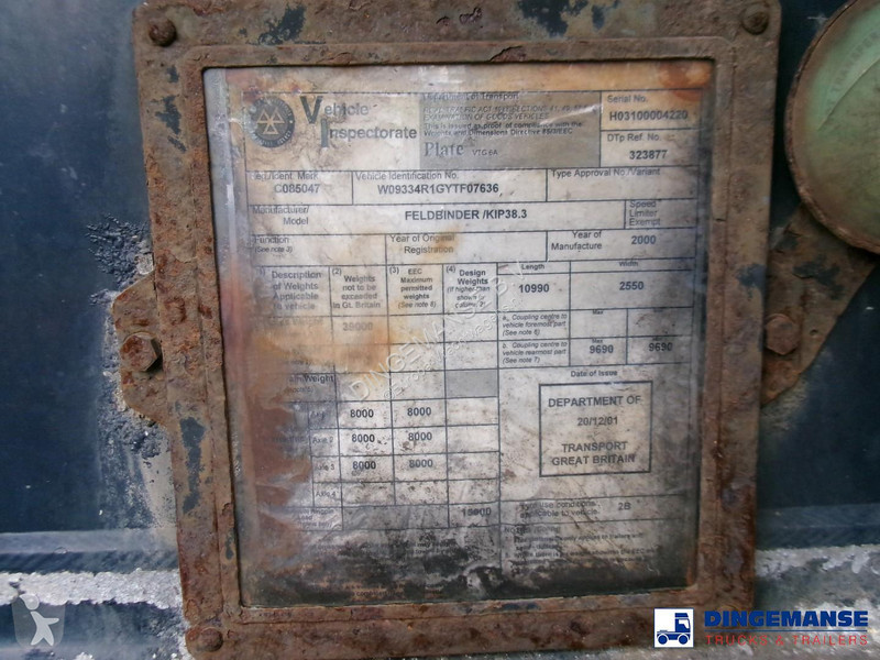 نصف مقطورة Feldbinder Powder tank alu 38 m3...