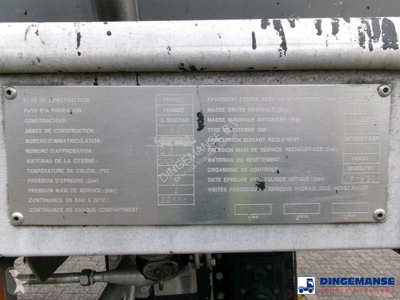 Semiremorca Magyar Bitumen tank inox 32 m3 / 1...