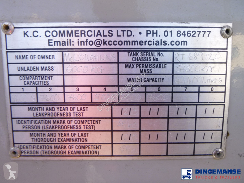 Semirimorchio  Fuel tank alu 40.4 m3 / 6 comp