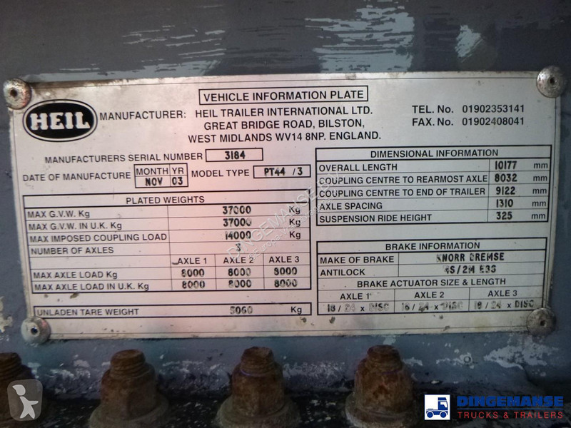 نصف مقطورة  Fuel tank alu 34.2 m3 / 1 comp