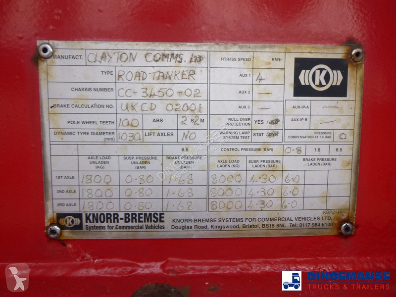 Semiremorca Clayton Gas tank steel 31.8 m3 (low...