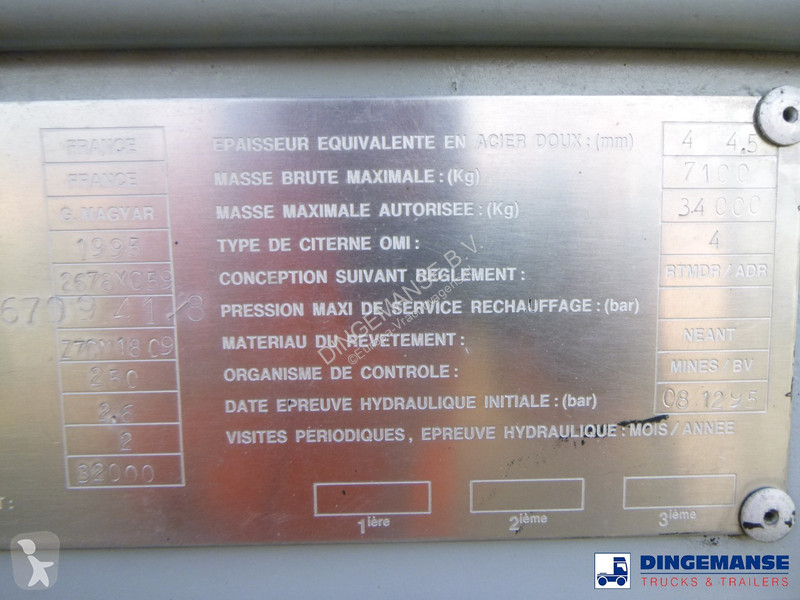 Semiremorca Magyar Bitumen tank inox 32 m3 / 1...
