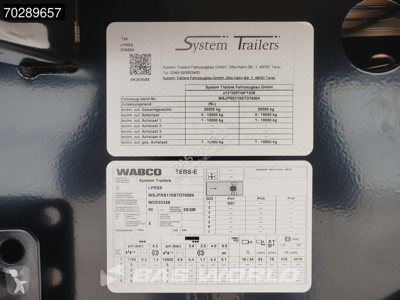 Semiremorca System Trailers LPRS9