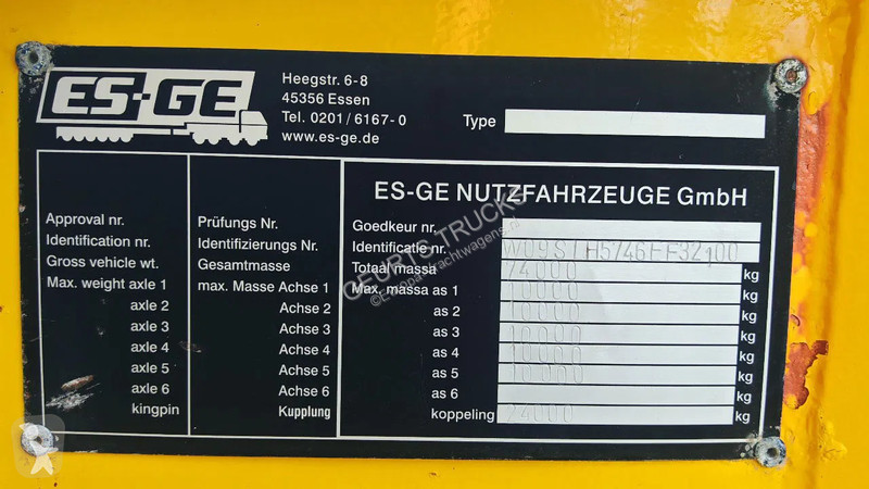 Oplegger ES-GE 5 BAL-74-NA BALLAST TRAILER, 3E,...