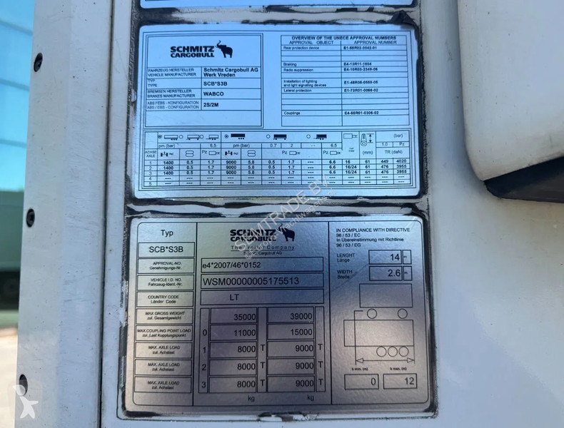 Oplegger Schmitz Cargobull SCB*S3B THERMO KING...