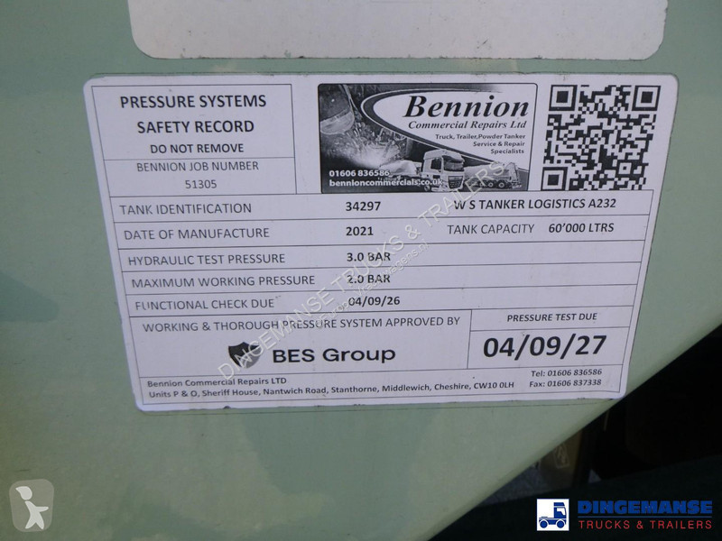 Semi remorque Feldbinder Powder tank alu 60 m3...