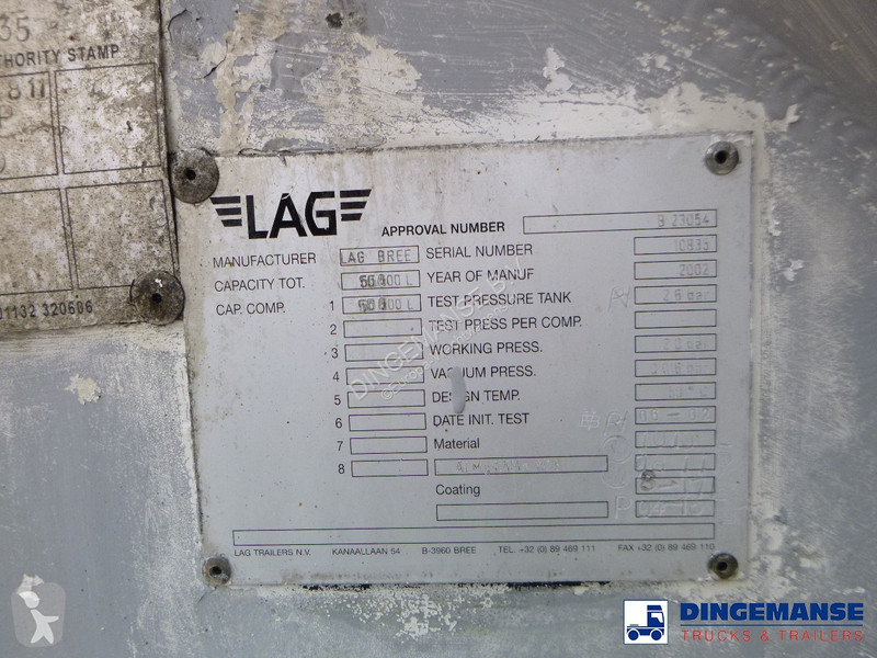 Semiremorca LAG Powder tank alu 55 m3 (tipping)...