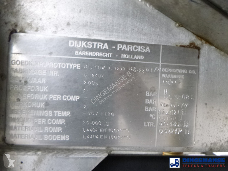 Semitrailer Parcisa Chemical tank inox L4BH 30...