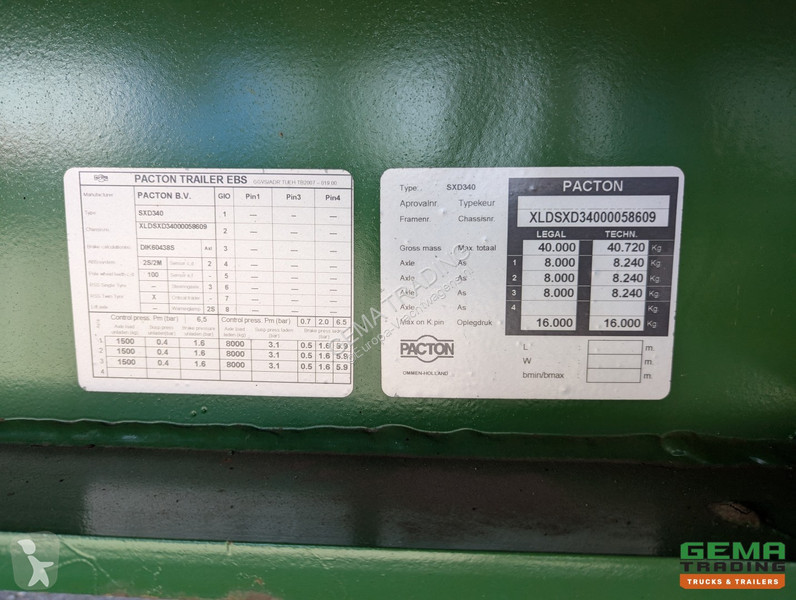 Semitrailer Pacton SXD3 3-Axles - Semi Low...