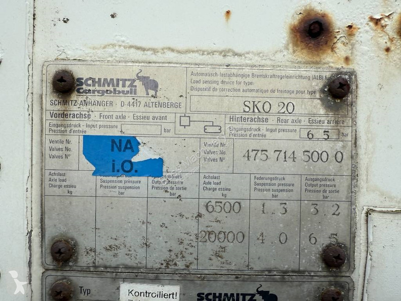 نصف مقطورة Schmitz Cargobull 20 - Automatic...