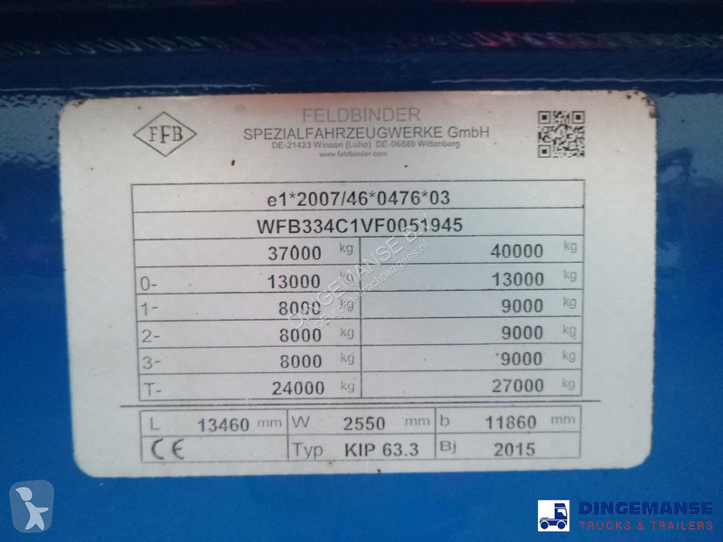 نصف مقطورة Feldbinder Powder tank alu 63 m3...
