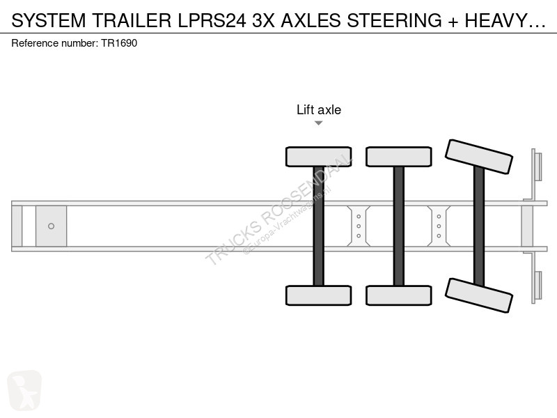 Semi remorque  LPRS24 3X AXLES STEERING + HEAVY...