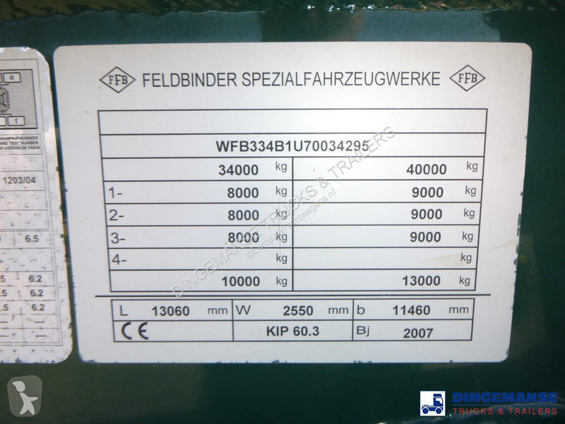 Semi remorque Feldbinder Powder tank alu 60 m3...